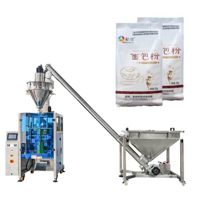 Máquina automática de enchimento de pó de farinha de trigo em pó de leite em pó de alta precisão 200g 500g 1kg Máquina VFFS